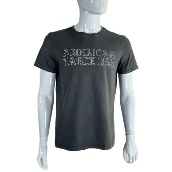 American Eagle Men’s Reflective Logo Gray Short Sleeve Tee - Picture 1 of 6
